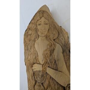 Wood Sculpture Carving German Marienkind Brothers Grimm Signed Vintage